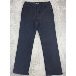 Lands End Jeans Womens Size 14 Black Straight Leg High Rise Stretch